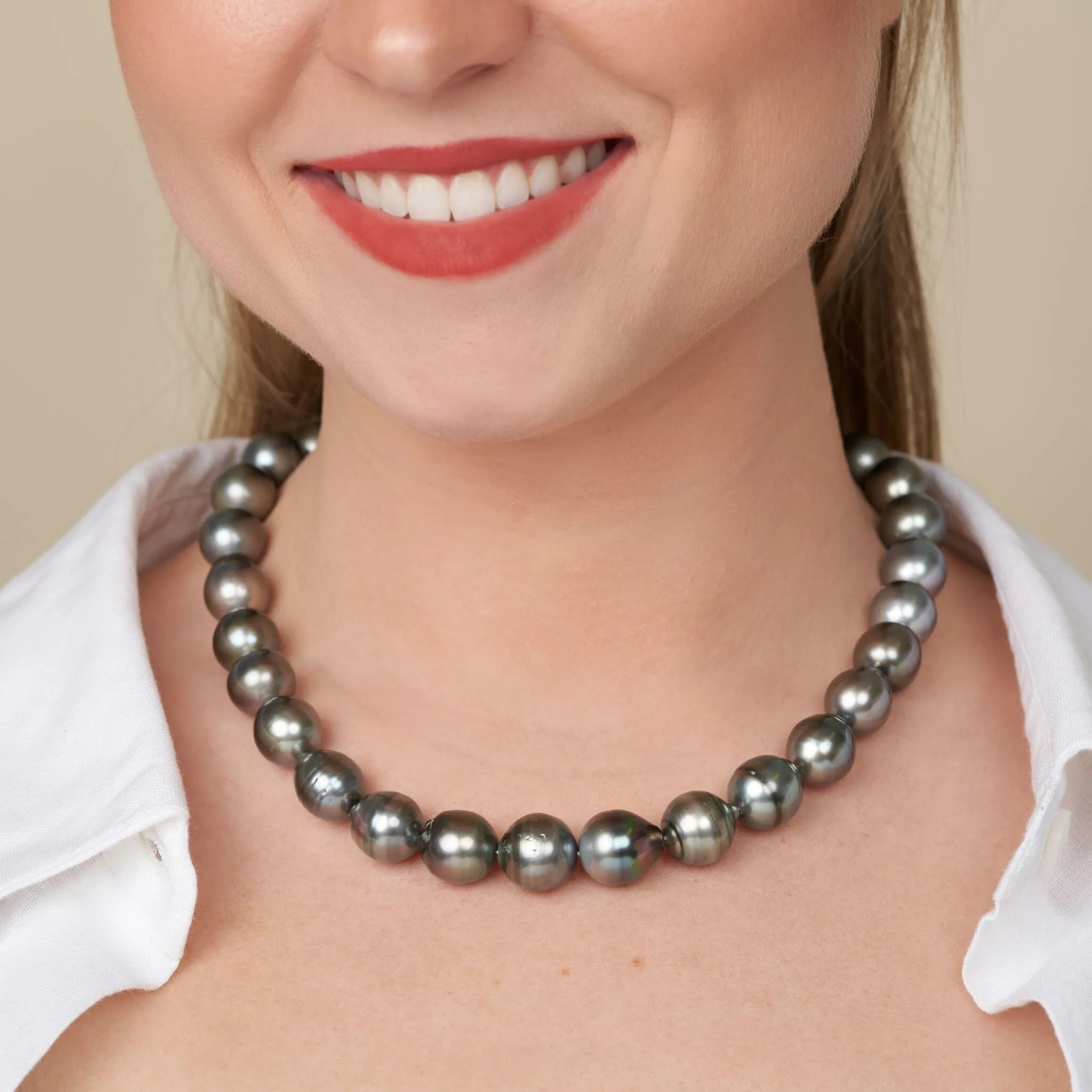 13.0-14.4 mm AA /AAA Tahitian Drop Pearl Necklace