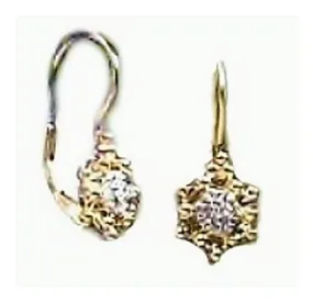 14k Celestial Diamond Earrings (.07ct)