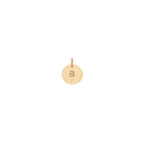 14k Initial & Diamond Medium Disc Charm