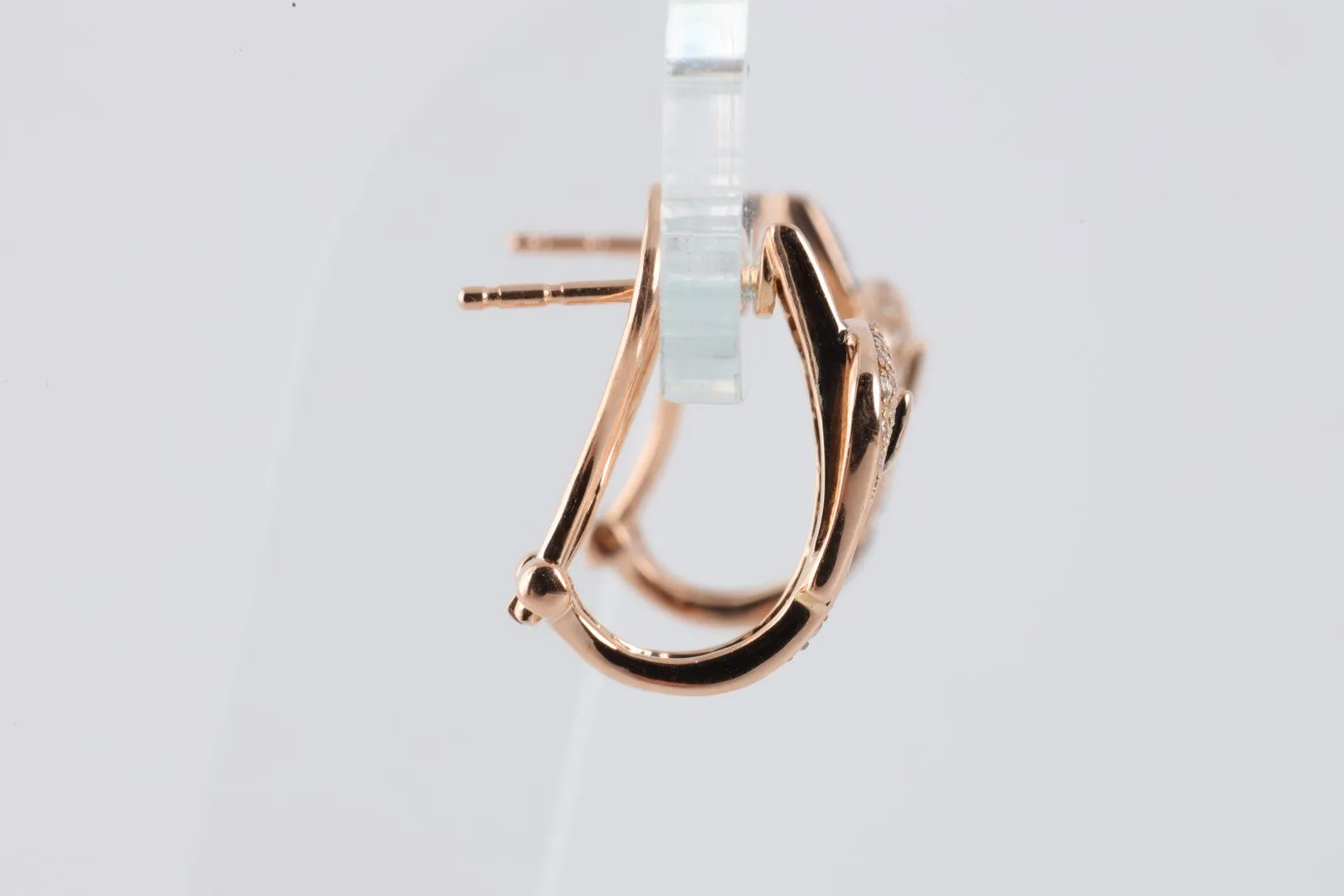 14k Rose Gold 0.570tcw Diamond Half Huggie Earrings (4.82g.)