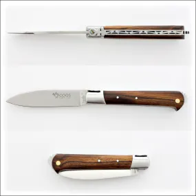 5 Coqs Pocket Knife - Desert Ironwood Handle & Mother of Pearl Inlay