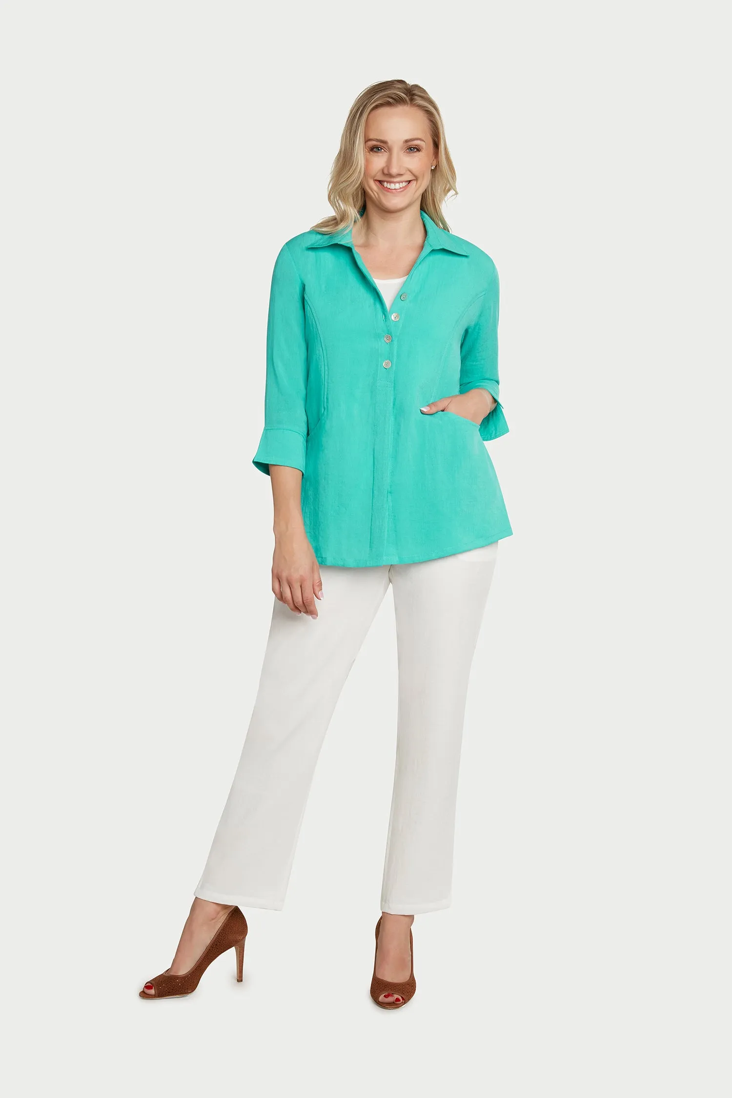 AA267 - Scoop Pocket Linen Shirt