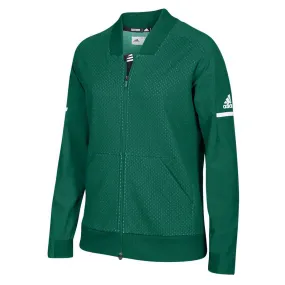 adidas Women's Dark Green/White Squad Bomber