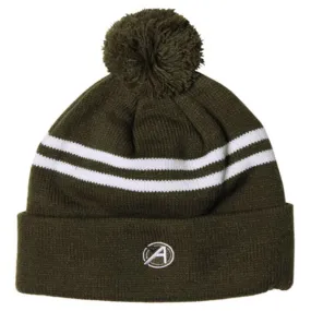 AHEAD Pine/White Toque Multi-Stripe With Pom