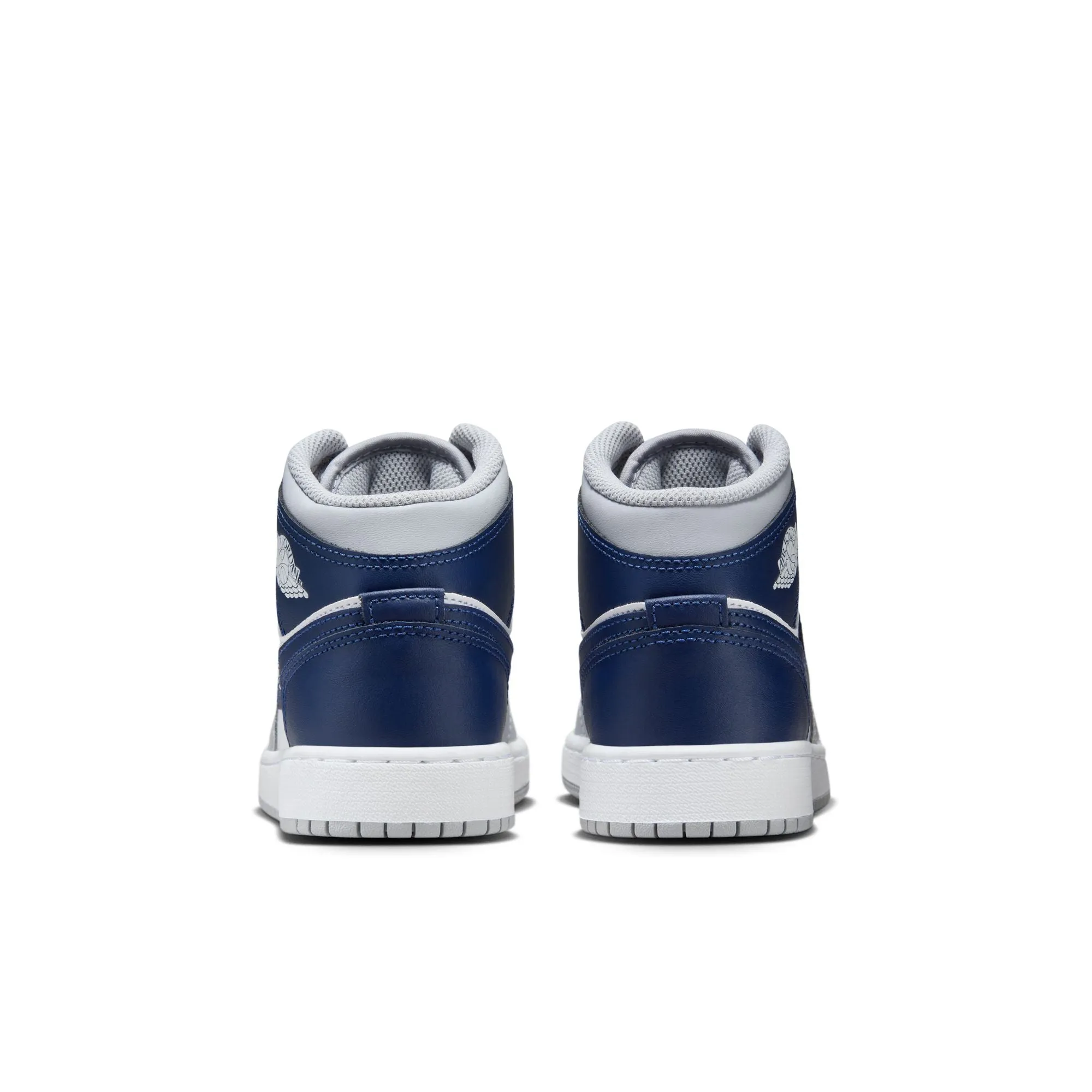 Air Jordan 1 Mid GS (White/Midnight Navy/Wolf Grey)