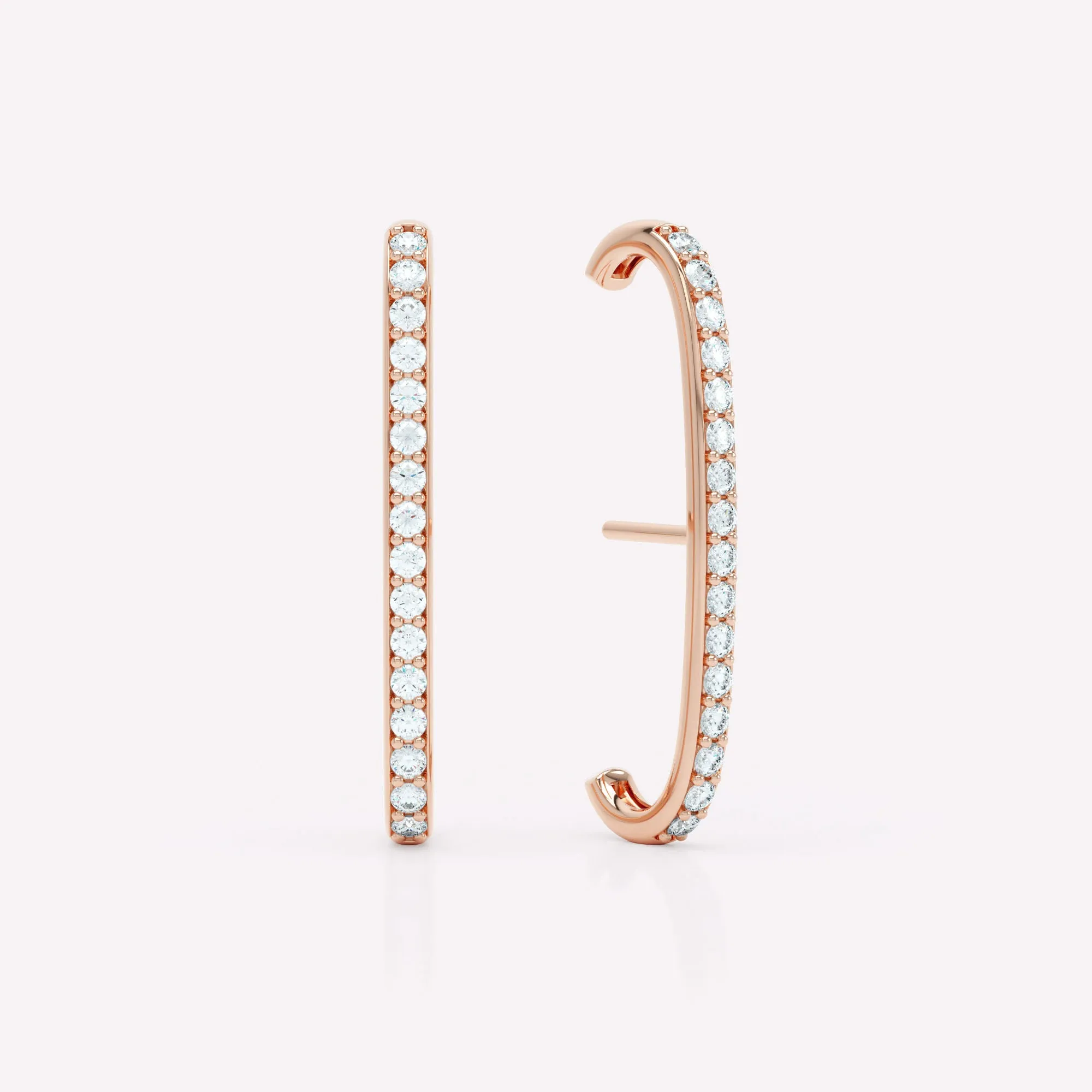 Allday 14K Rosegold Earrings w. Diamonds