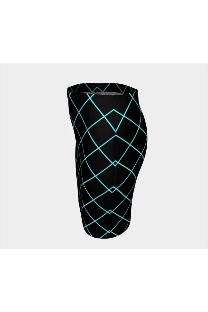 Aqua Grid Fitted Skirt