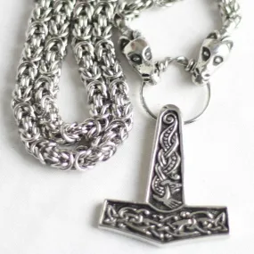 Asgard Jorvik Hammer Pendant on Dragon Chain