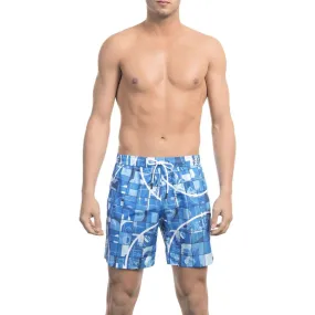 Bikkembergs Light Blue Polyester Men Swim Short