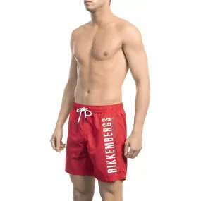 Bikkembergs Red Polyester Men Swim Short