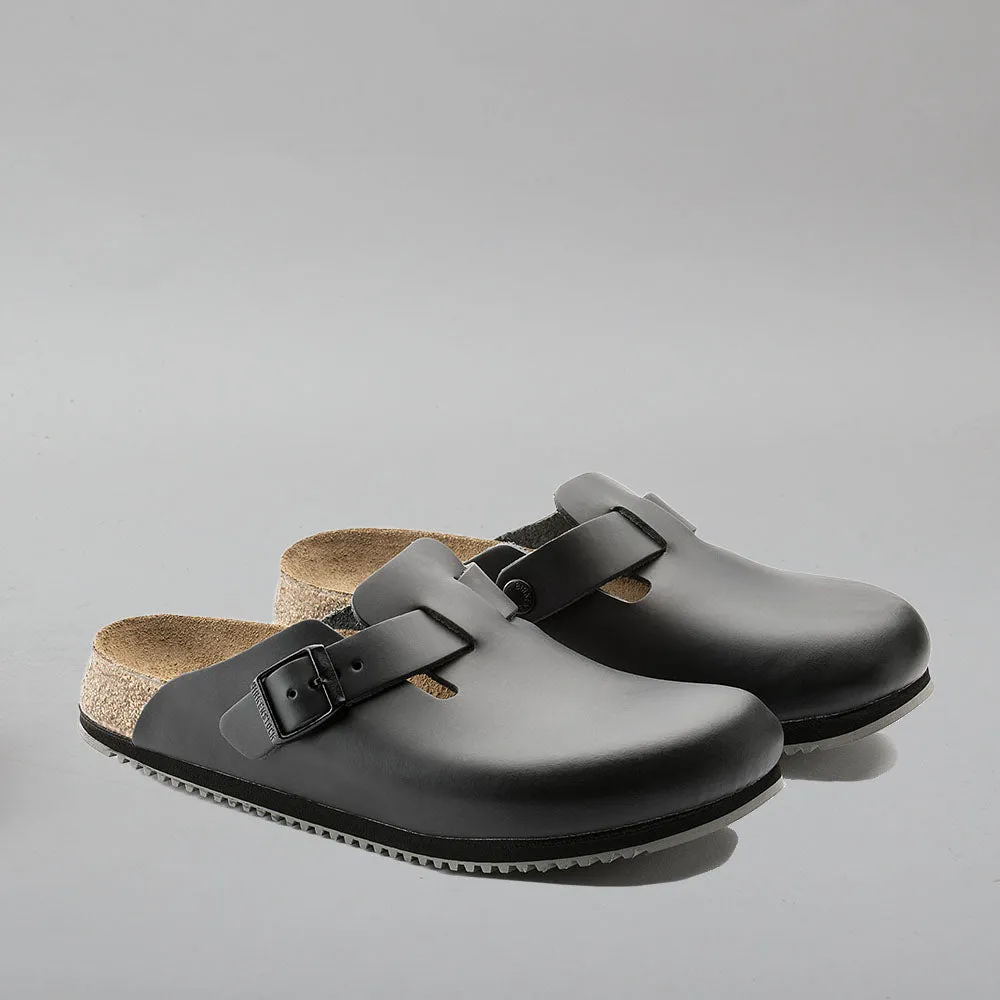 BIRKENSTOCK - BOSTON SUPERGRIP 60194 - BLACK SMOOTH LEATHER