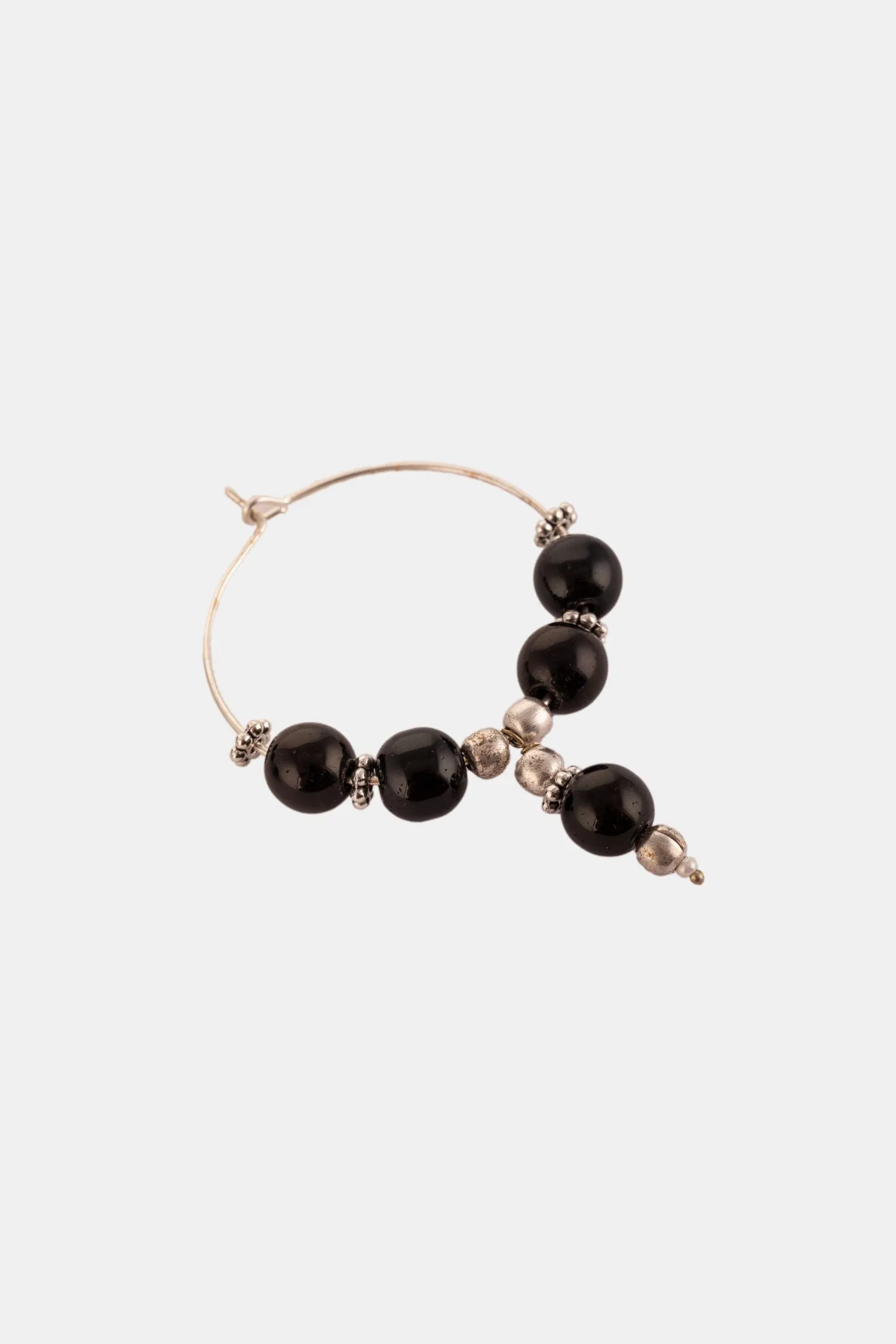 Black Onyx ghungroo Hoop Earrings