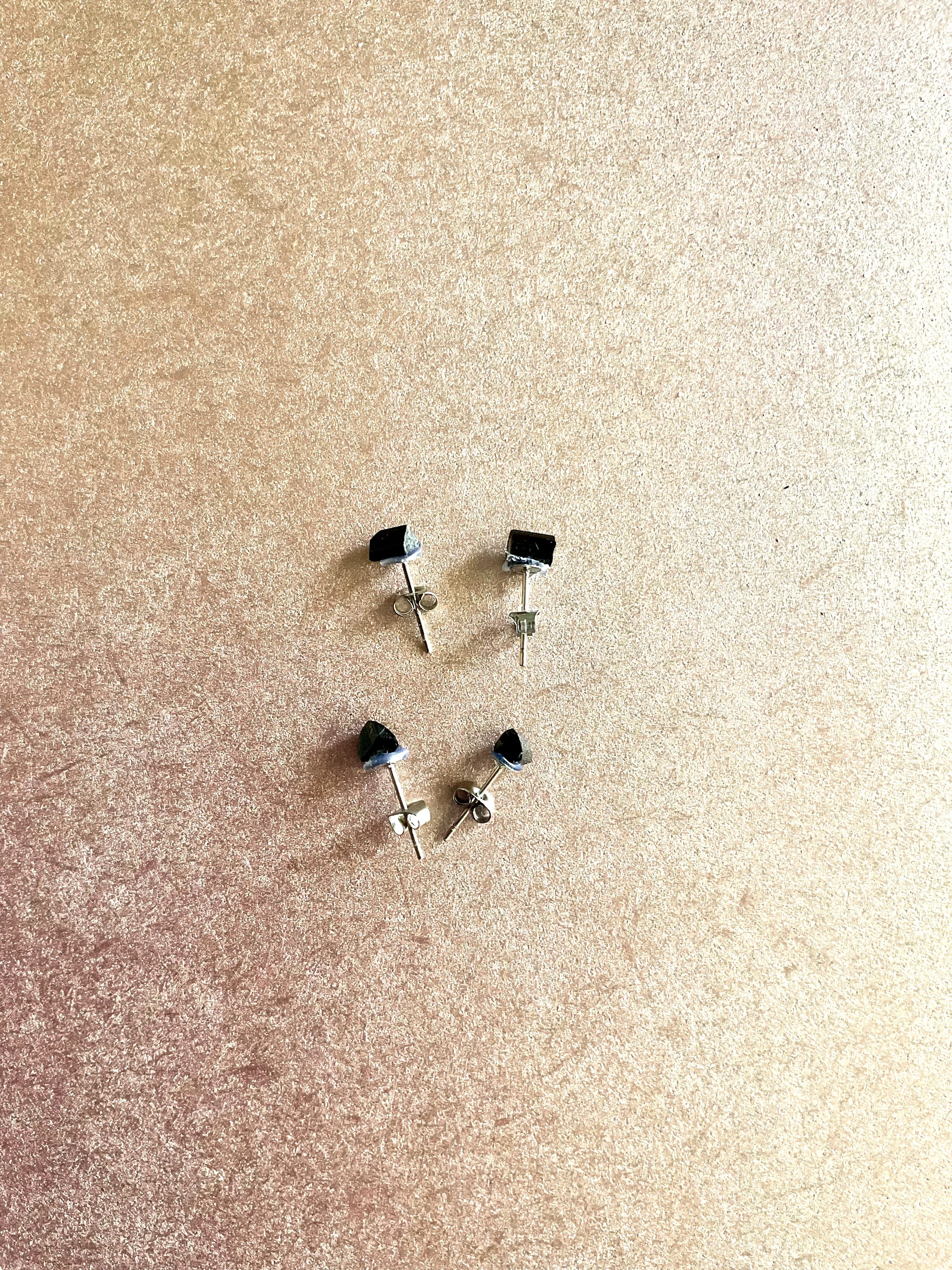 Black Tourmaline Stud Earrings