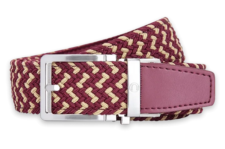 Braided Garnet & Gold, 1 3/8 Strap, Golf Belt