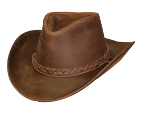 Brown Leather Cowboy Hat