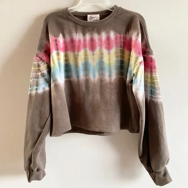 Brown Rainbow Tie Dye L/S Top