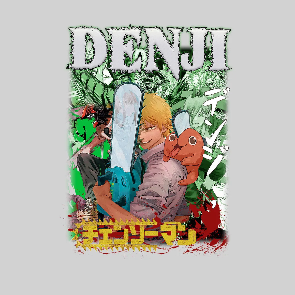 Chainsaw Man Denji T-shirt Japanese Anime Manga Adult Tee