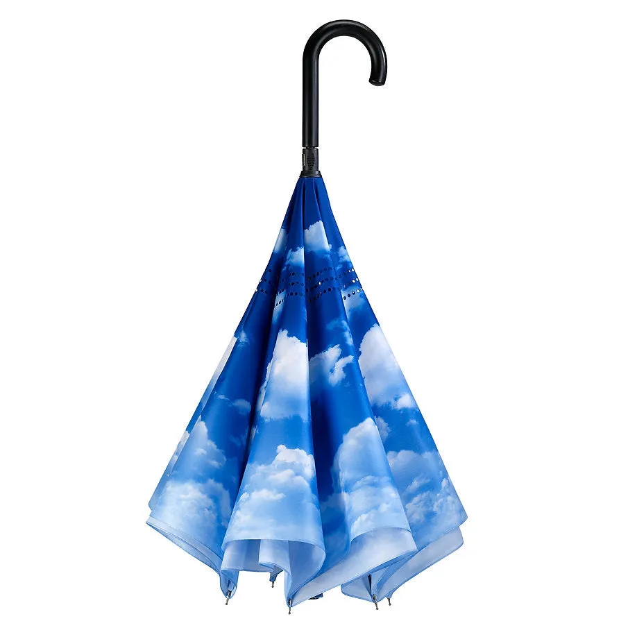 Clouds Reverse Close Stick Umbrella