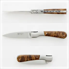 Corsican Pialincu Folding Knife Poplar Burl