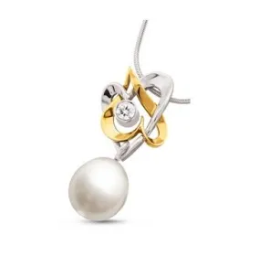 Diamond & Pearl Love Heart Pendant