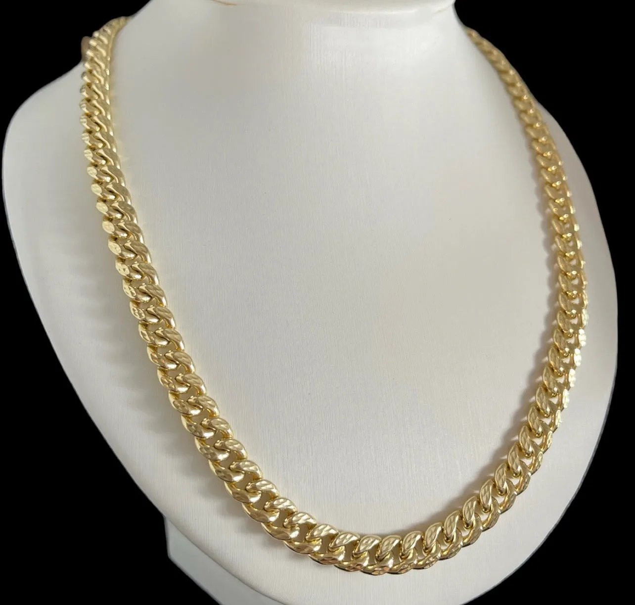 Diamond cut cuban link chain