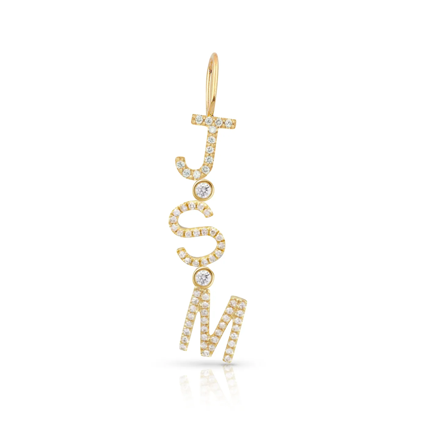 Diamond Multiple Initials   Bezels Charm