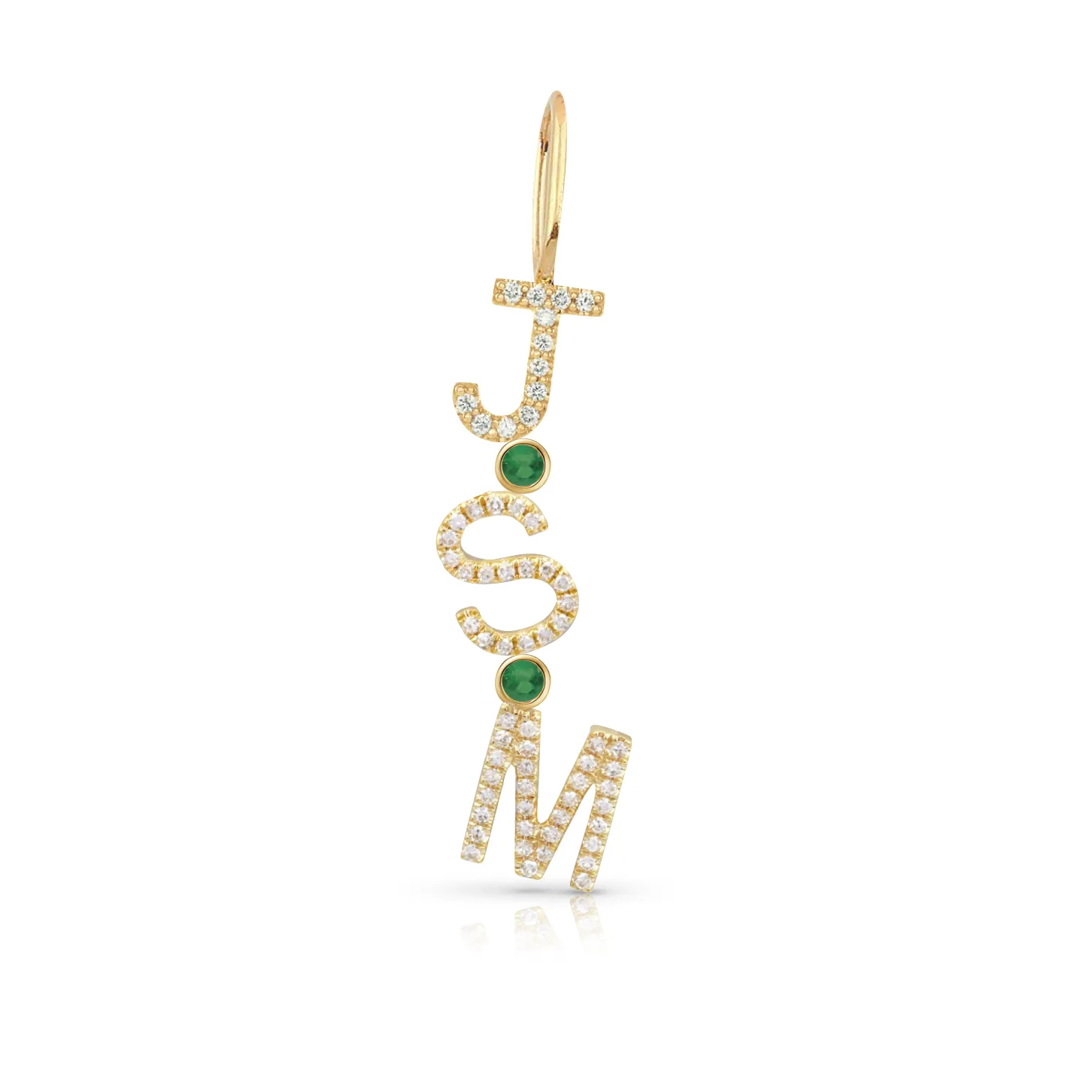 Diamond Multiple Initials   Bezels Charm