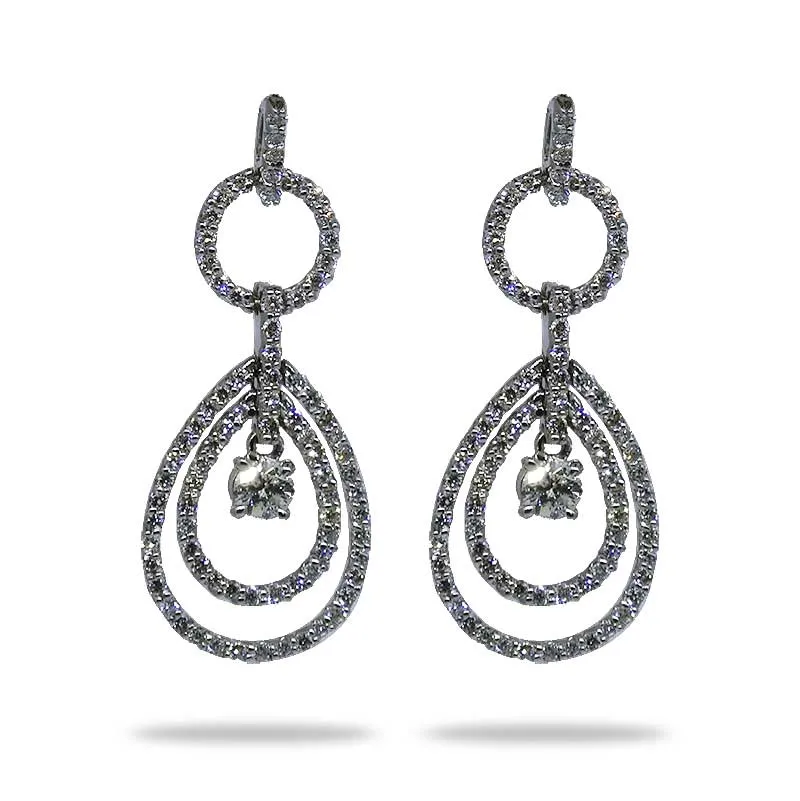 Diamond Pearshape Dangle Earrings