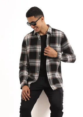 Dobby Grease Checked Shirt