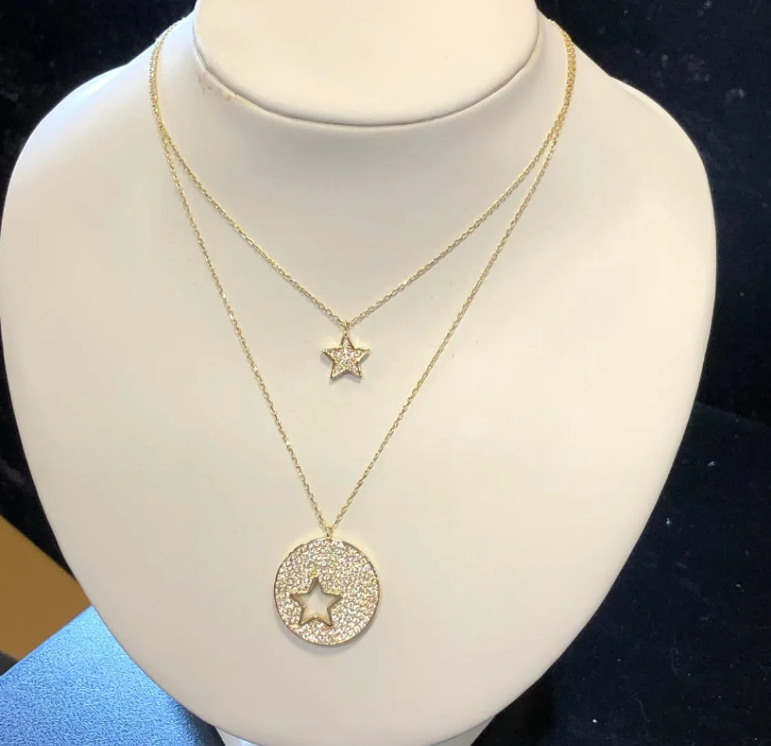 Double stars necklace