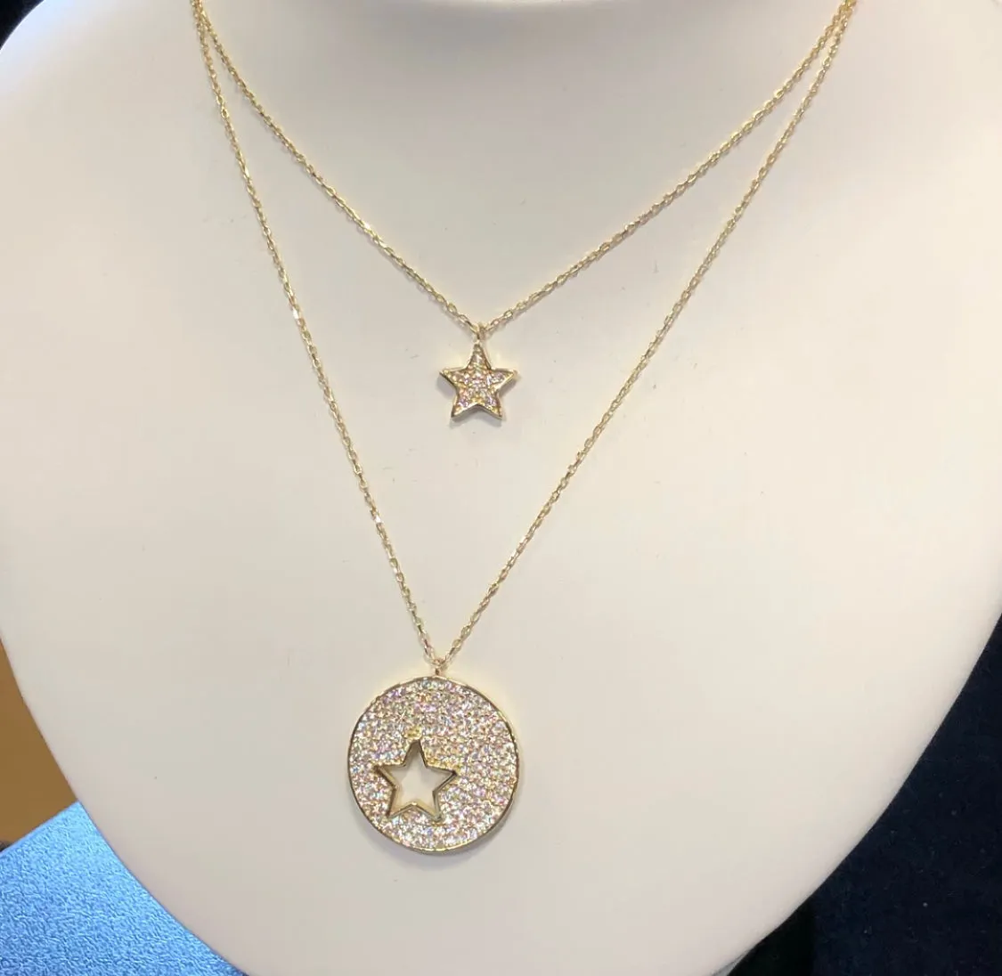 Double stars necklace