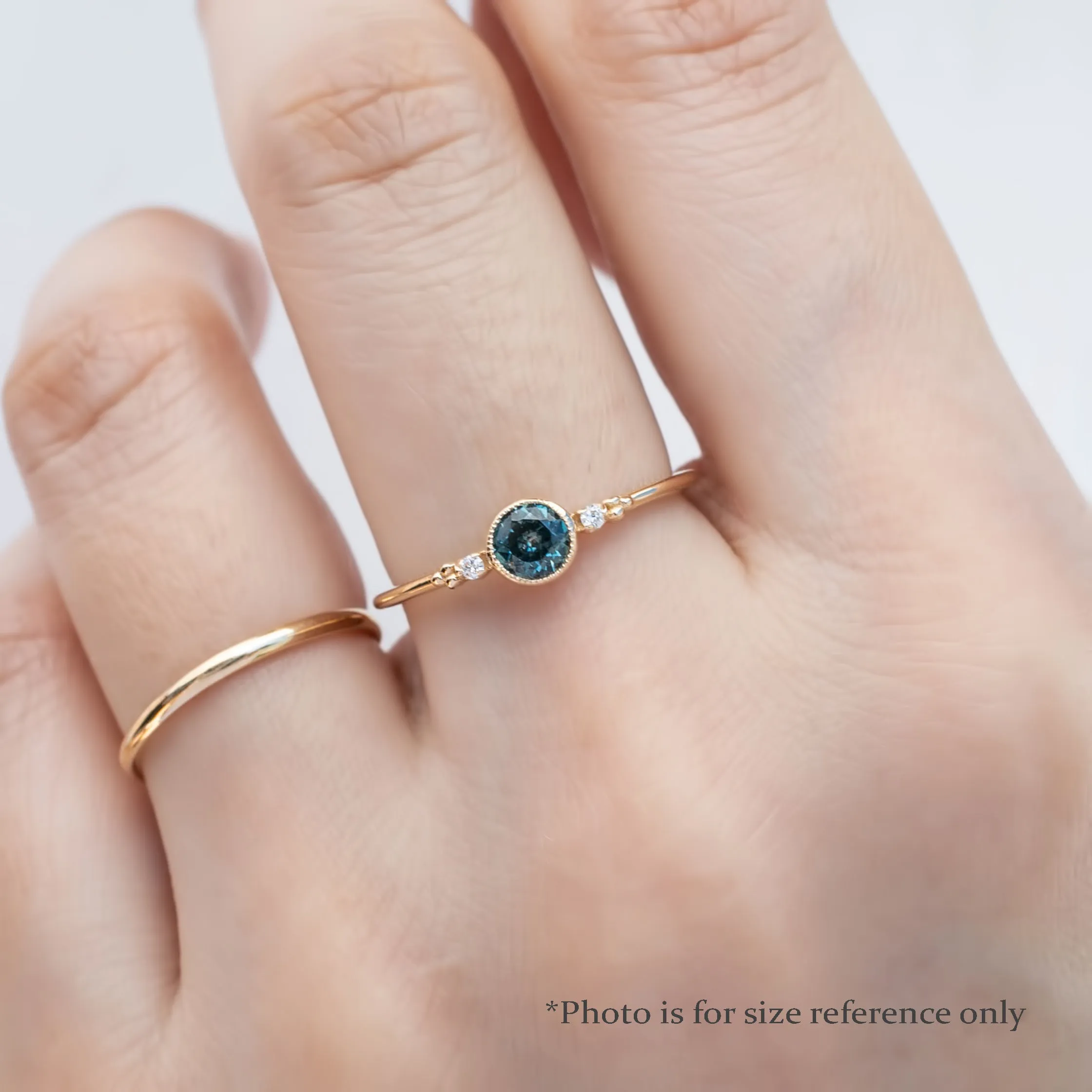 Estel Ring - 4.3mm 0.4ct Light Blue Montana Sapphire, 14k White Gold