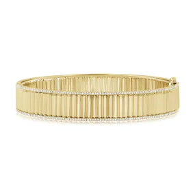 Fluted Pave Outline Bangle