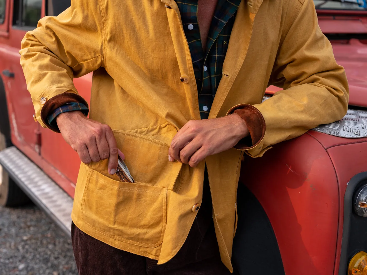 Gamekeeper Jacket in Goldenrod Waxed Canvas