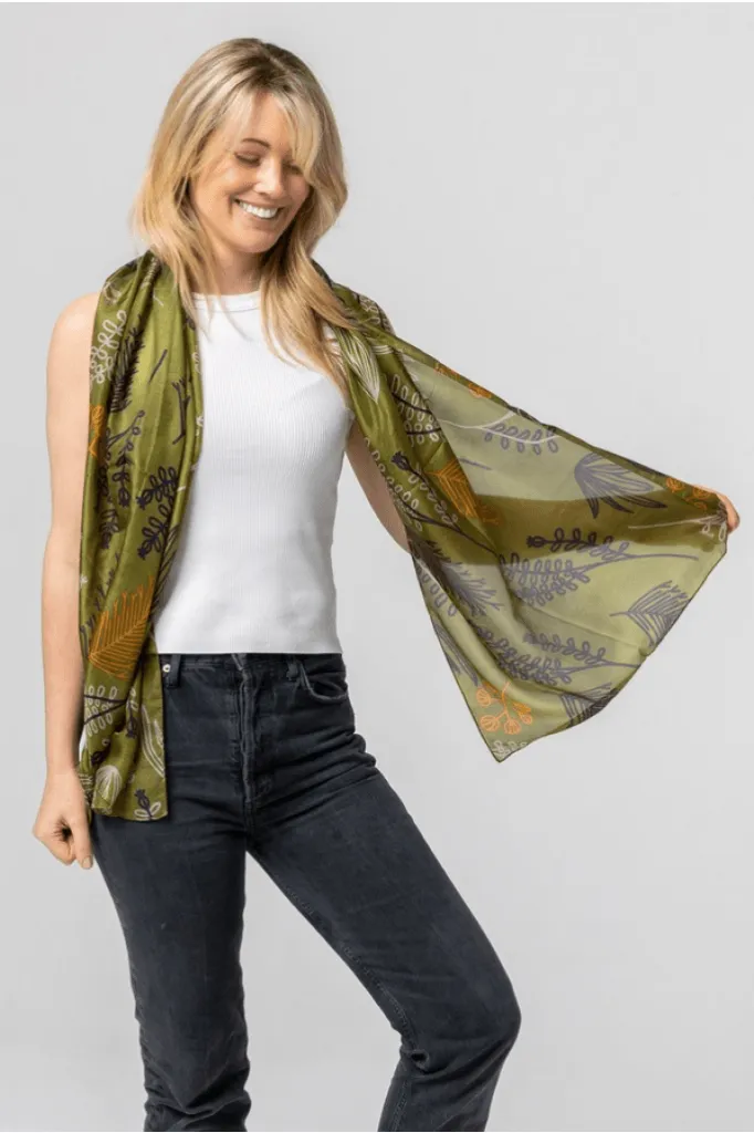 Indus - Silk Scarf - Fern Forest