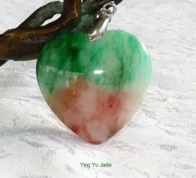 Loving Heart Chinese Jade Heart Pendant (P-692)