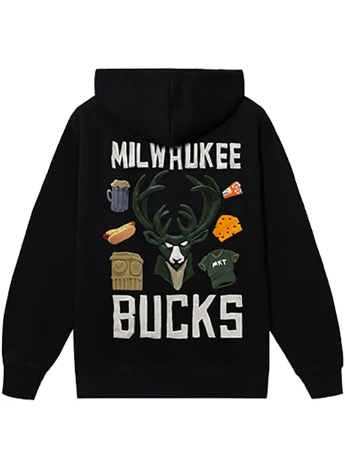 MARKET Claymation Black Milwaukee Bucks Hooded Sweatshirt