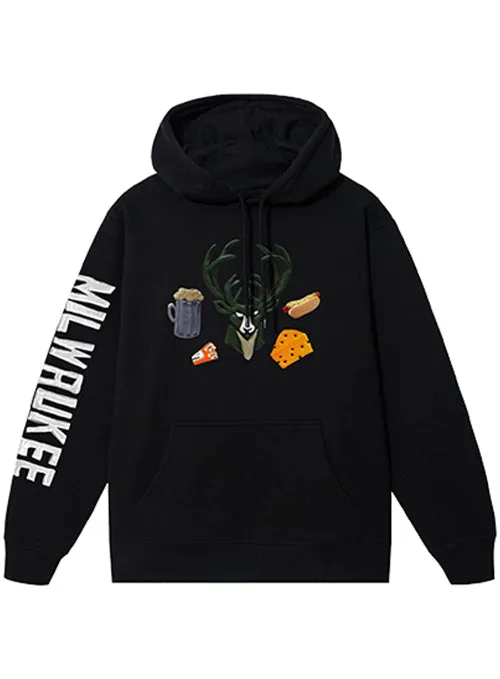 MARKET Claymation Black Milwaukee Bucks Hooded Sweatshirt