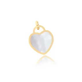 Mother of Pearl Heart Padlock Charm