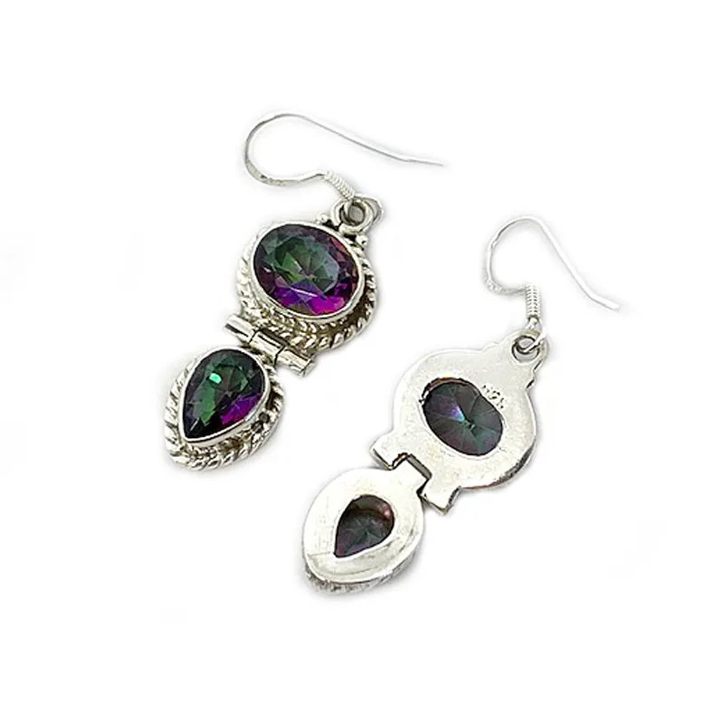 Mystic Topaz Double Drop Earrings