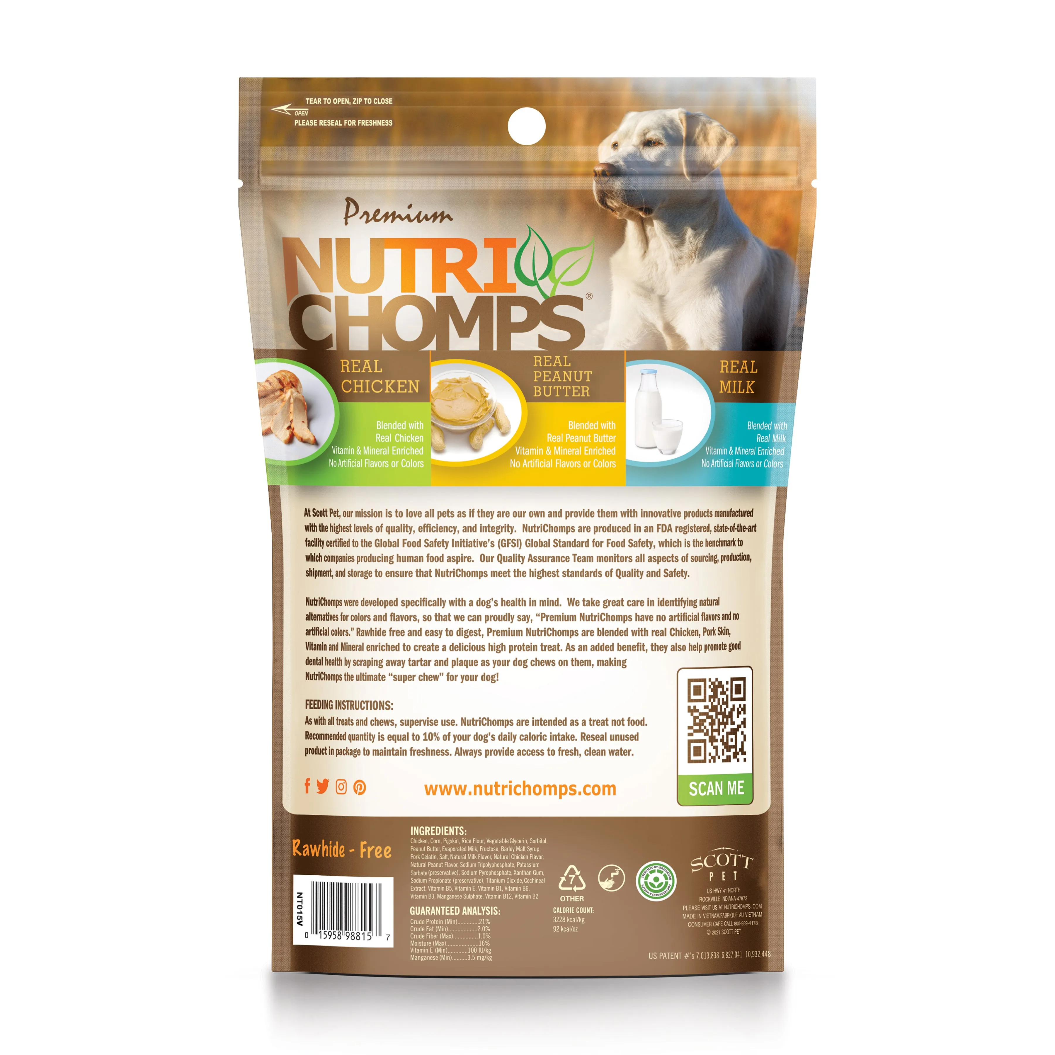 NutriChomps 6-inch Assorted Real Milk, Chicken and Peanut Butter Braids, 4 count Dog Chews