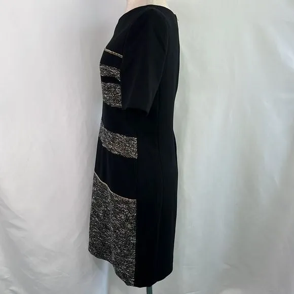 NWT AxaraGold Tweed/Gold Beads Black Dress