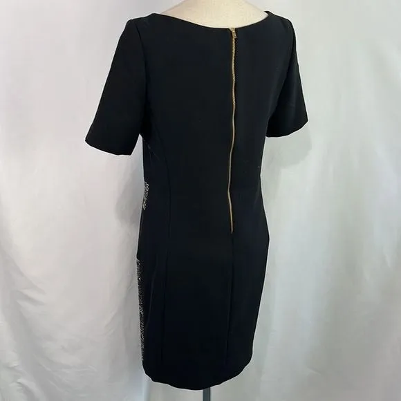 NWT AxaraGold Tweed/Gold Beads Black Dress