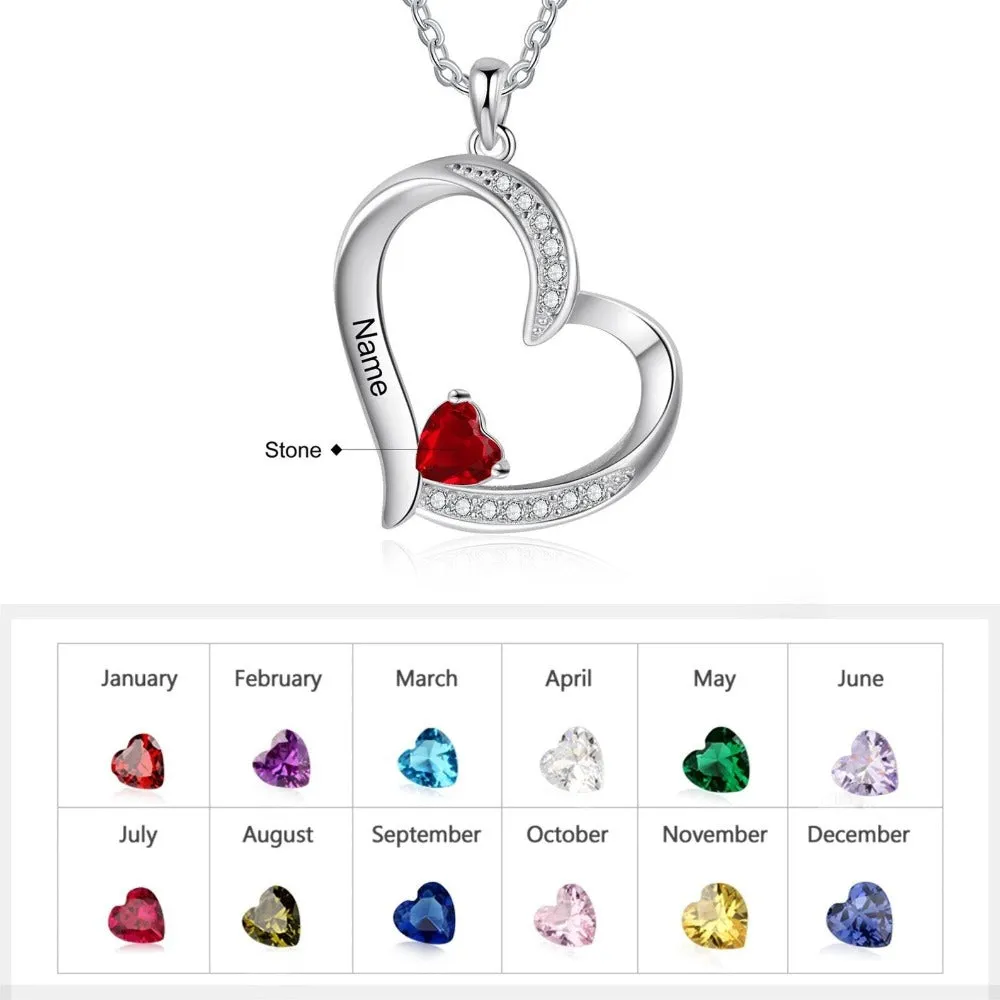 Personalized Name Engraved Heart-Shaped Pendant