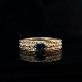 Pharaohs Oval Sapphire Ring in Sterling Silver, 14K and 18K Gold, 5mm