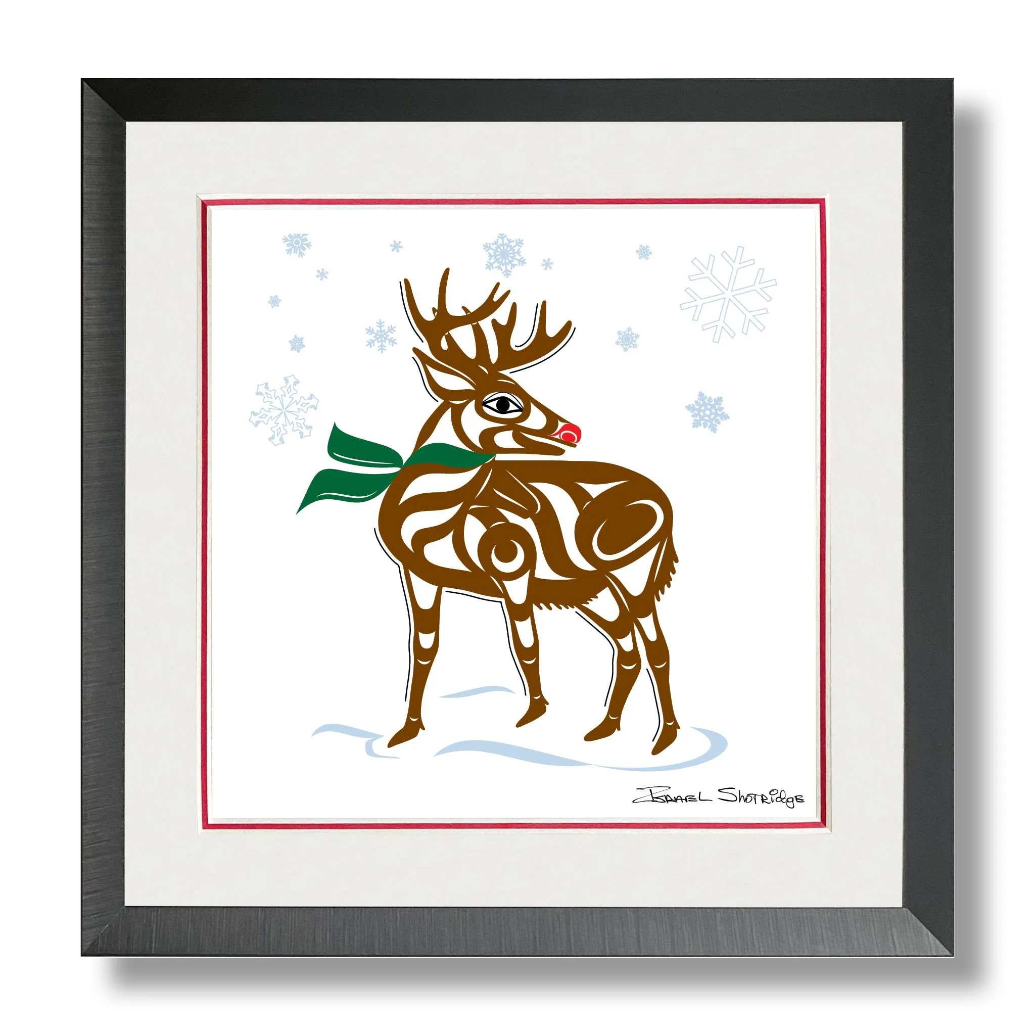 Reindeer - Holiday Giclée - Framed Art Print