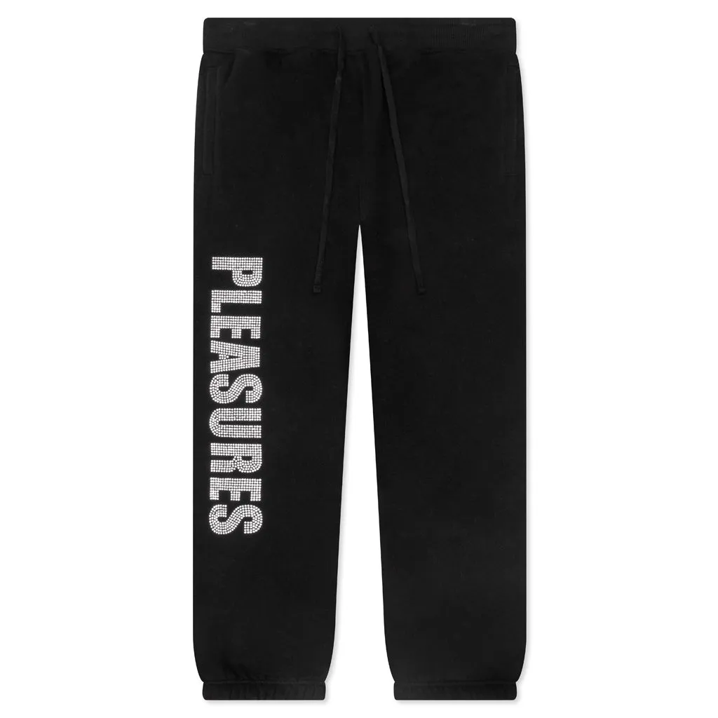 Rhinestone Impact Sweatpants - Black