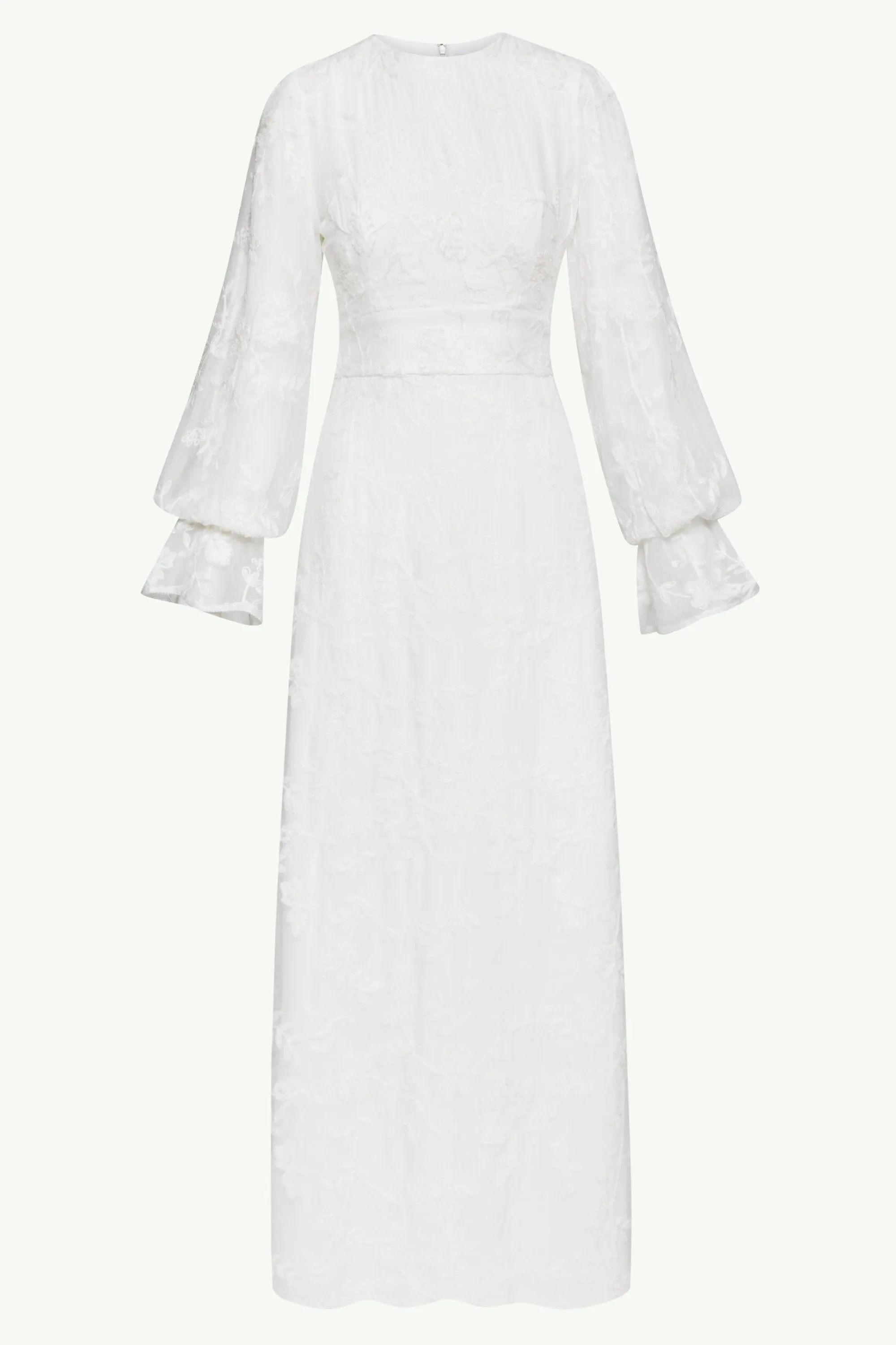 Romaissa White Lace Maxi Dress