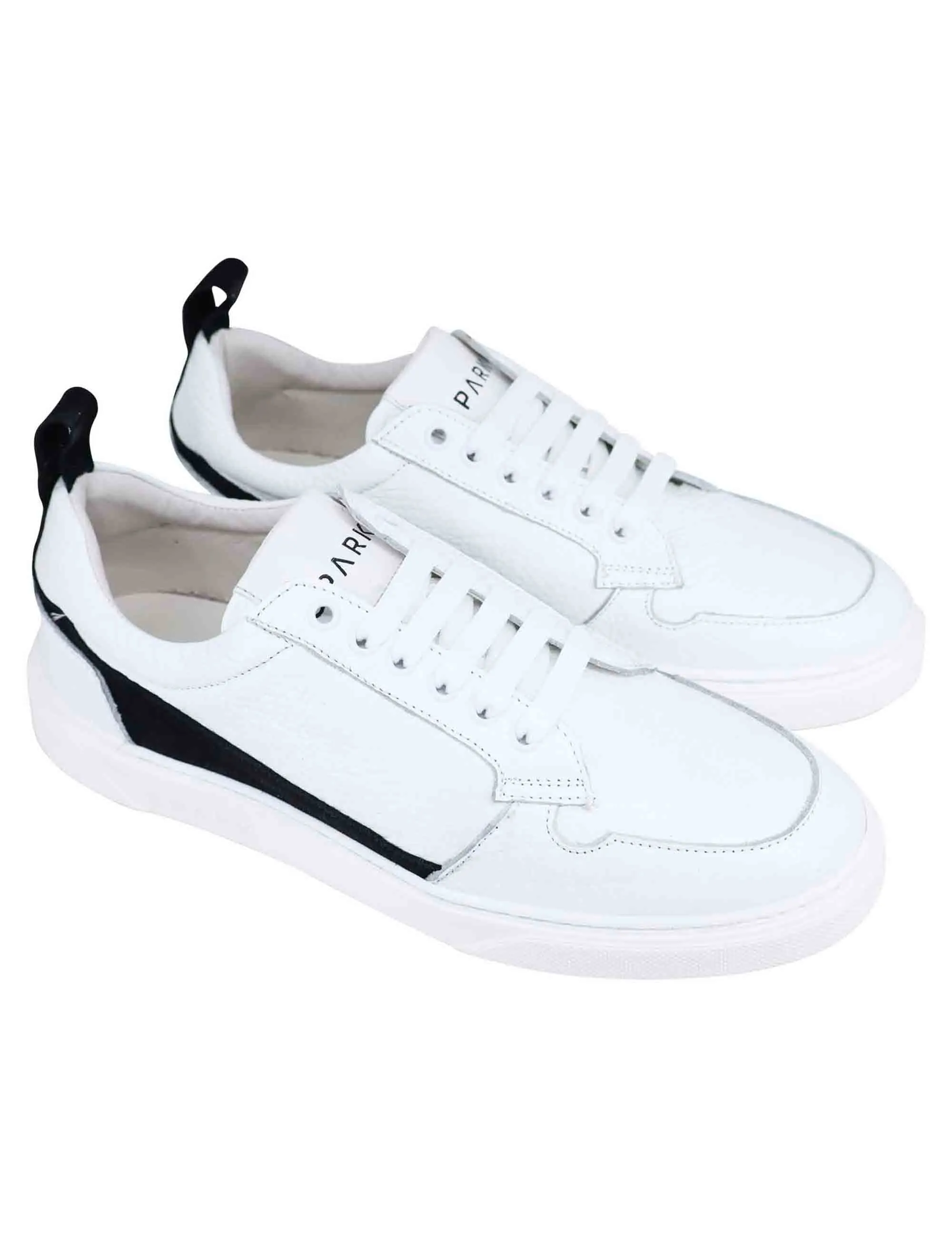 Sneakers uomo in pelle bianca