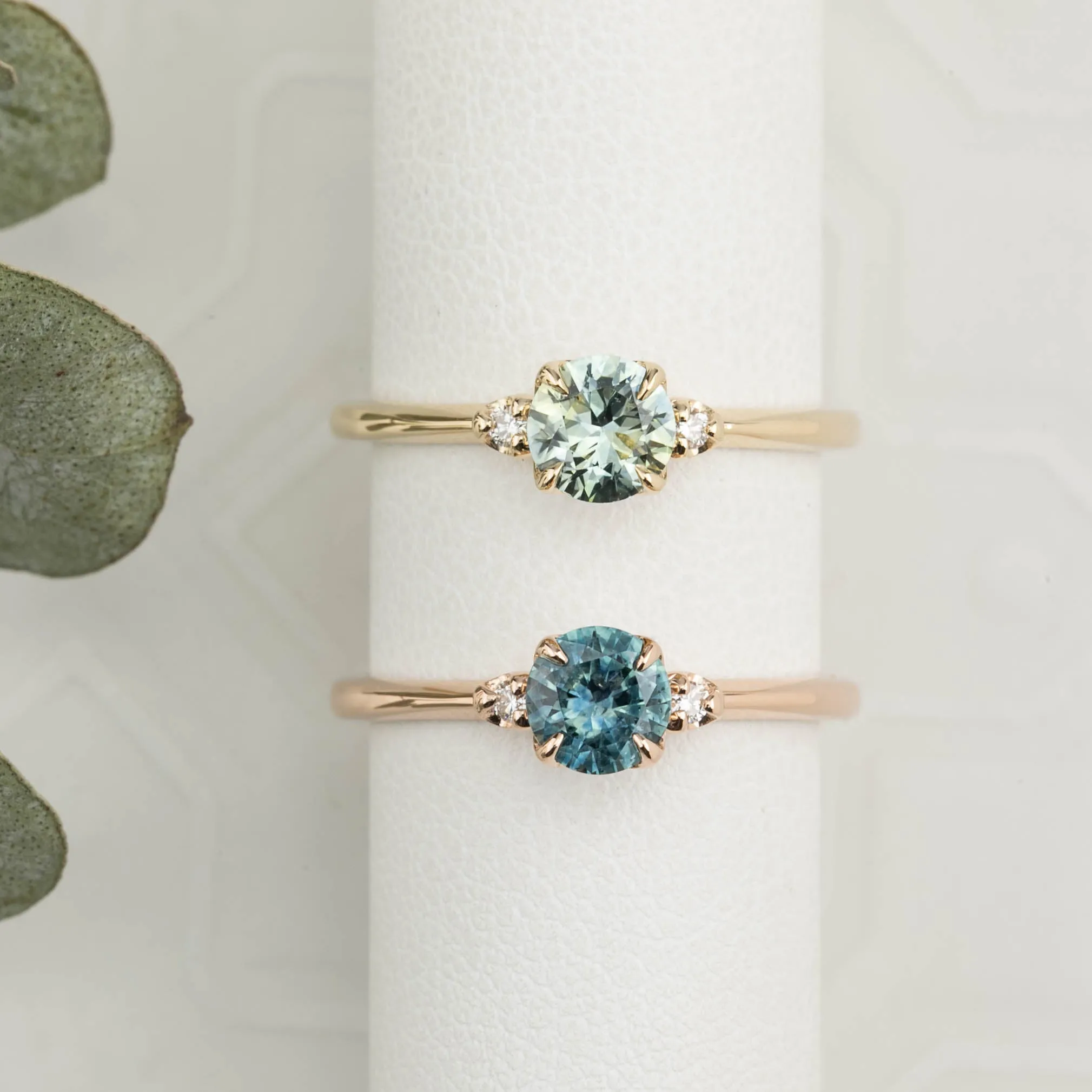 Sofia Ring 0.66ct Teal blue Montana Sapphire, 14K Rose Gold